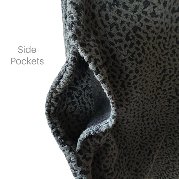 LOFT | NWOT | ANIMAL PRINT SHORT SLEEVE DRESS GREEN & BLACK LEOPARD | EXTRA SM - Picture 4 of 9